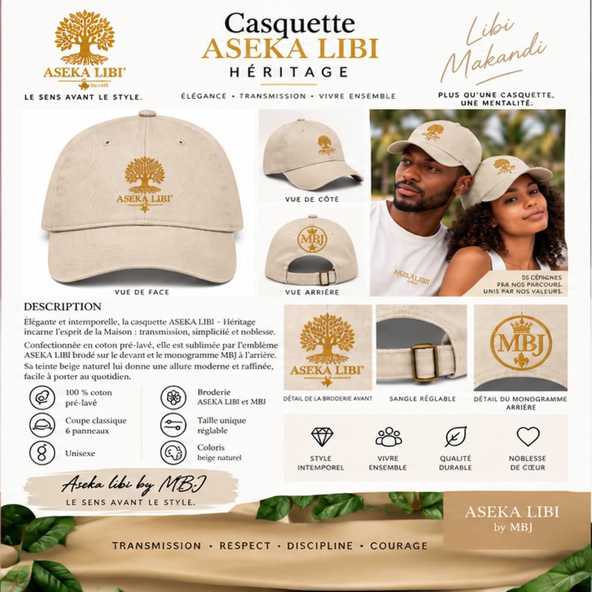 Casquette ASEKA LIBI – Héritage