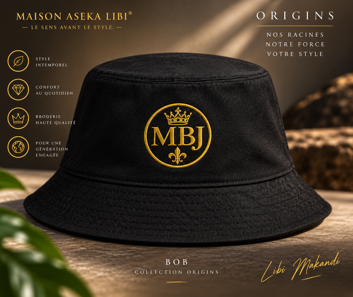 Bob brodé MBJ – Collection Origins