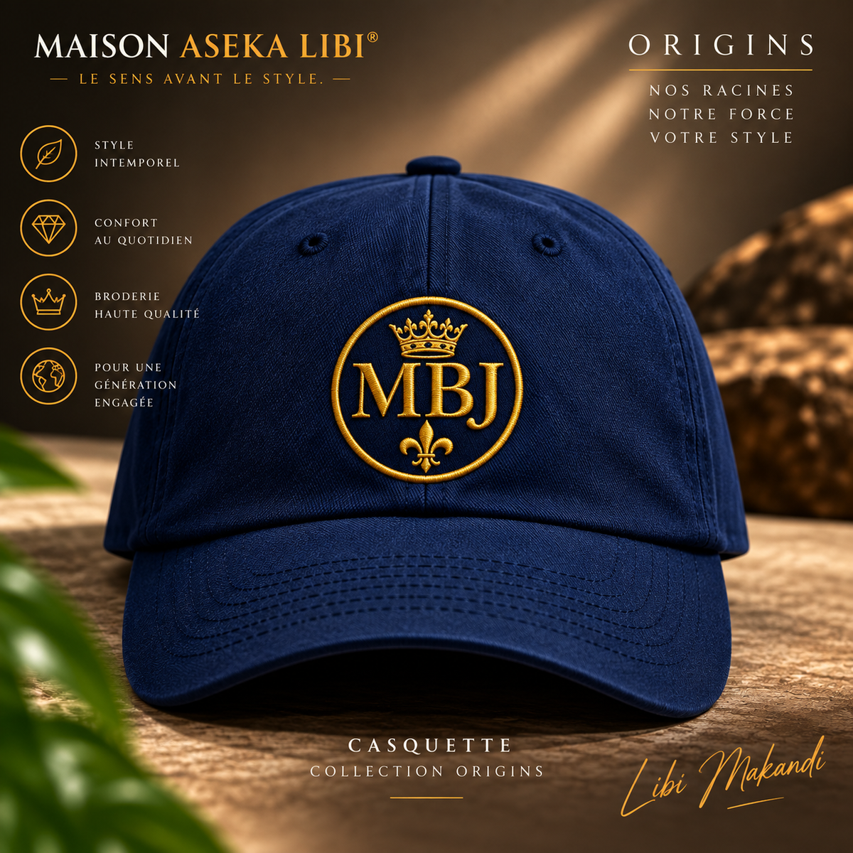 Casquette brodée MBJ – Collection Origins