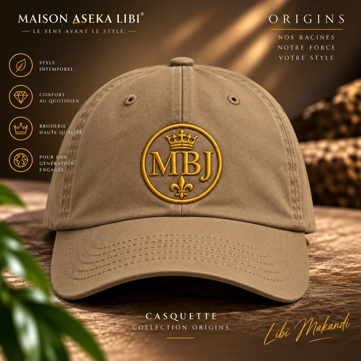 Casquette brodée MBJ – Collection Origins