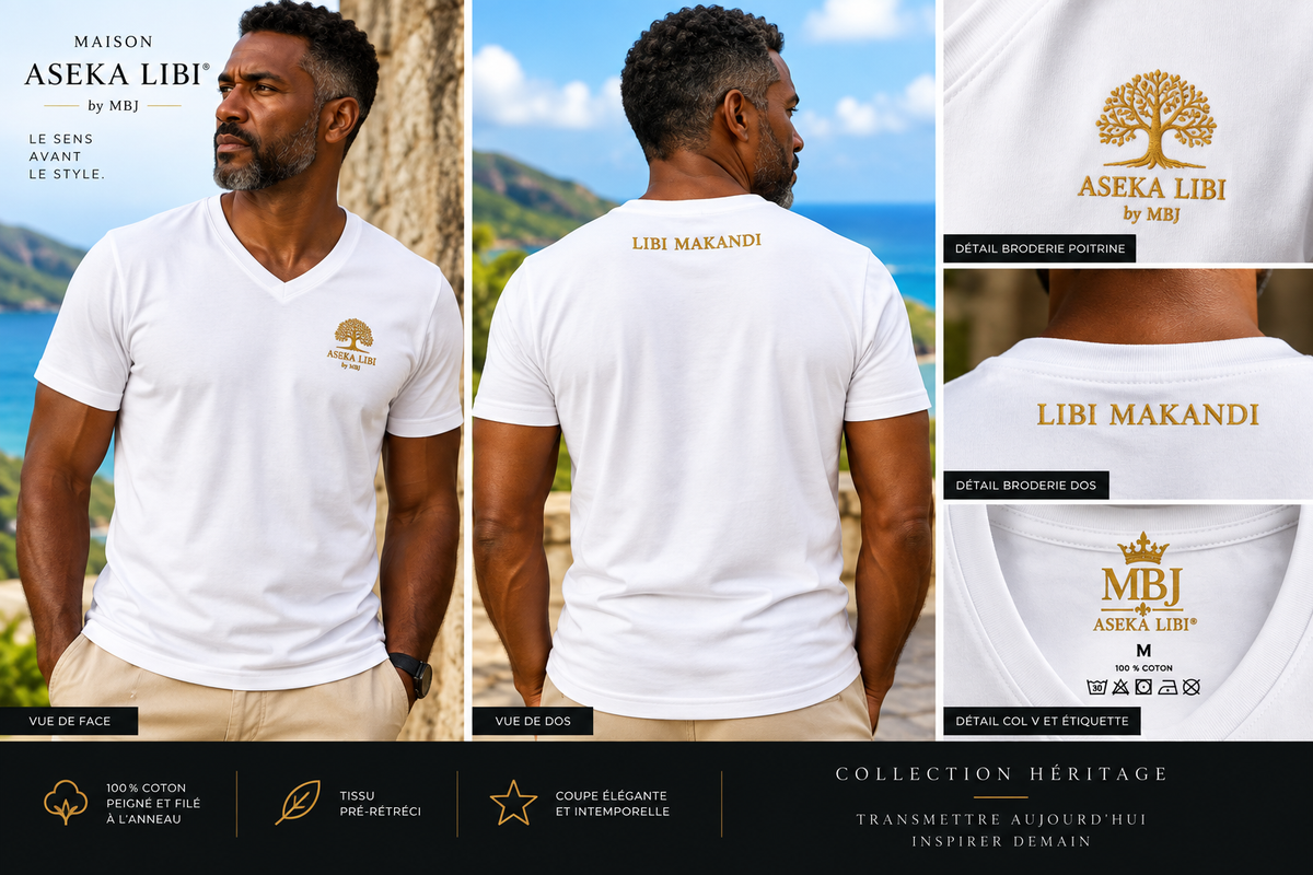 T-shirt Unisexe à Manches Courtes et Col V