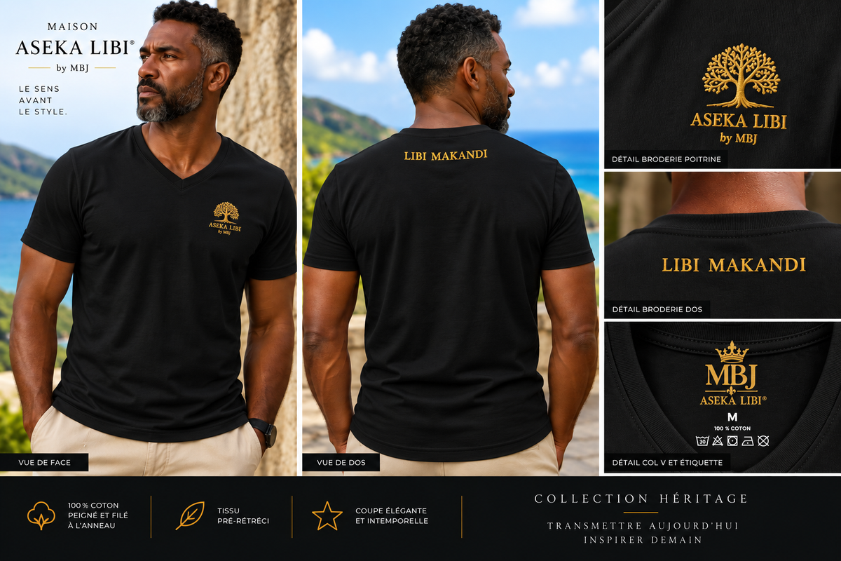 T-shirt Unisexe à Manches Courtes et Col V
